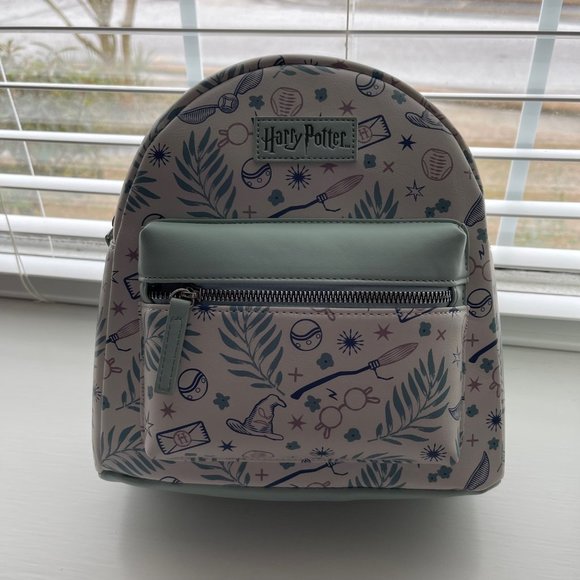 New Bioworld Harry Potter Symbols Mint Green and Ivory Mini Backpack - Picture 2 of 8